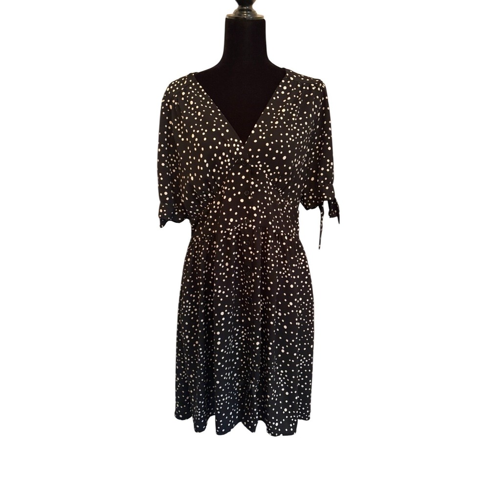 Unbranded Polka Dot Dress XL Black Retro, Summer, Casual, Boho, Chic, Mod, Cute‎